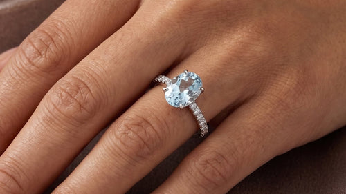 1.46ct Aquamarine & Diamond Ring