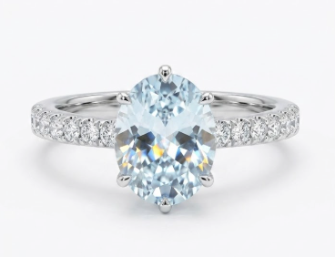 1.46ct Aquamarine & Diamond Ring
