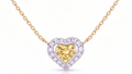 1.02ct Yellow Sapphire Heart Pendant with Diamonds