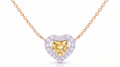 1.02ct Yellow Sapphire Heart Pendant with Diamonds