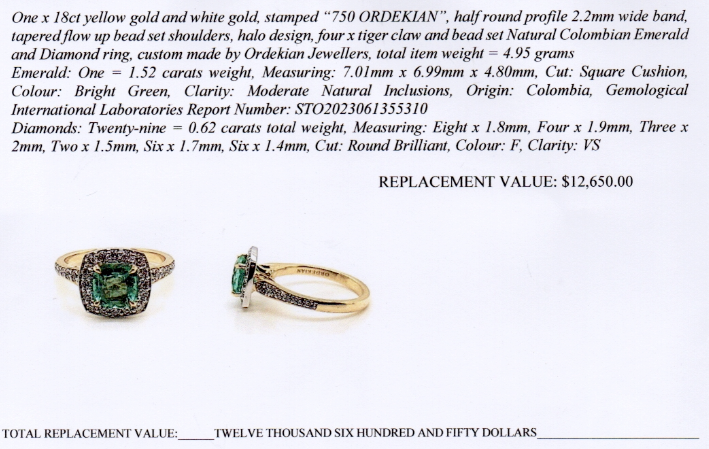 1.52ct Emerald & Diamond Ring